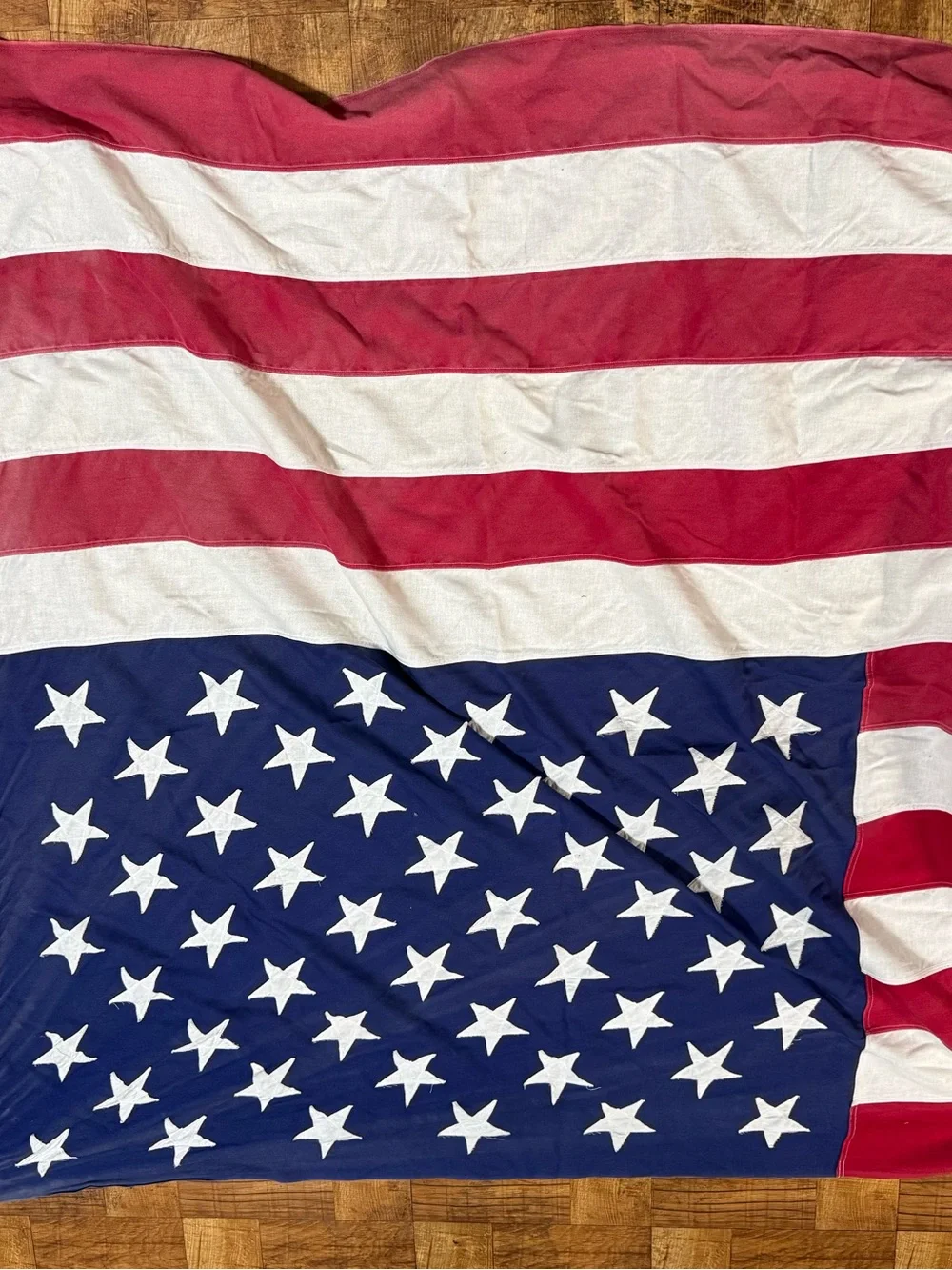 Vintage valley forge USA flag 110x53in large indoor/outdoor 50buntong sewn stars